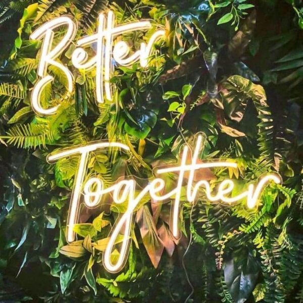 Romantic Better Together personalized LED neon light for special occasions