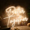 Elegant Better Together LED neon sign crafted for weddings, personalized signage, and unique interiors.