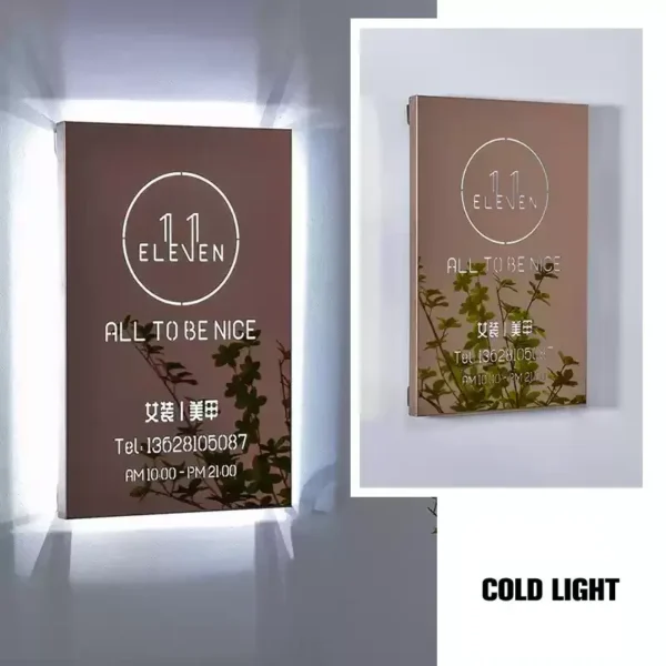 Custom salon aluminum metal sign with elegant design.