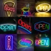 Diverse Neon "Open" Signs – Eye-catching and Creative Collection.