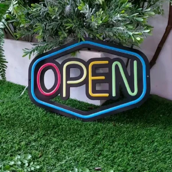 Unique LED Open Sign - Bold and Eye-Catching Design for Businesses.