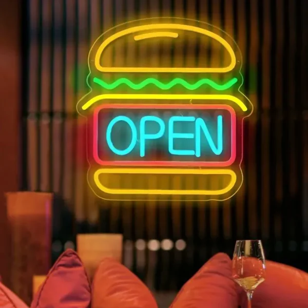 Hamburger Food Neon Sign