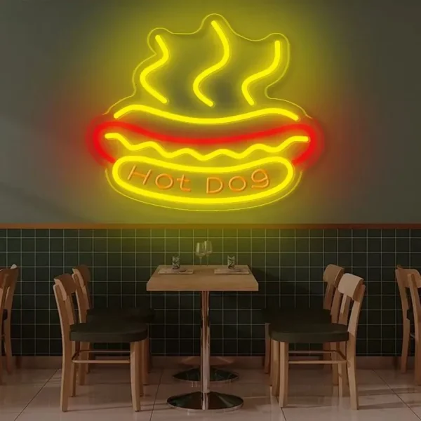 Hot Dog Food Neon Sign